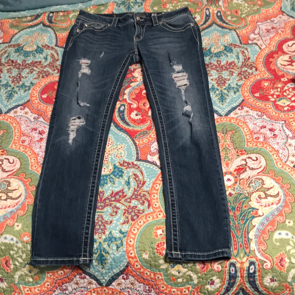 Miss Me Signature Cuffed Skinny Jeans